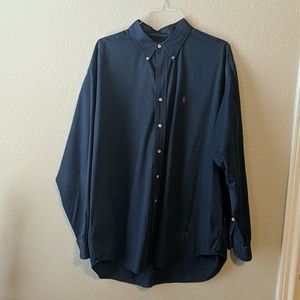 Polo XXL, navy blue long sleeve shirt.
